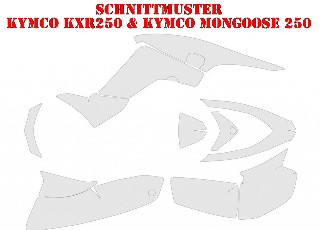 Schnittmuster Beispiel für Kymco Mongoose 250/300